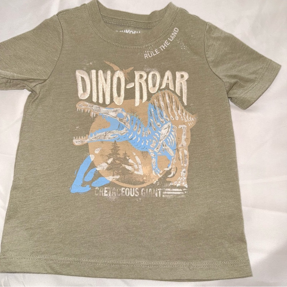 OshKosh B'gosh Dino-Roar T-Shirt in Olive and Blue